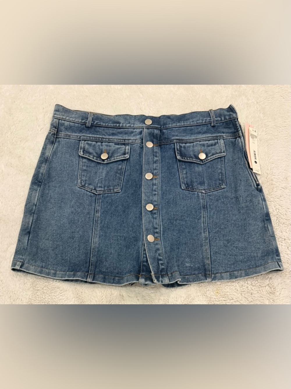 NWT AQUA Denim Button-Down Skort - Size XXL